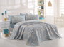 L'essentiel linge de maison Conjunto de doble piqué Azul y blanco